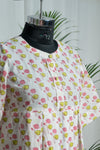 Patrorna floral print nighty in white
