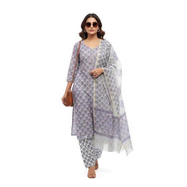 Hand Block Print Suit