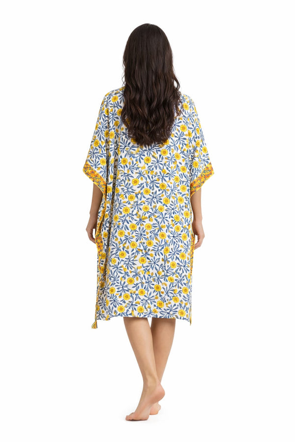 Hand Block Cotton Kaftan Dress