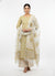 off-white cotton printed kurta and pant set with dupatta