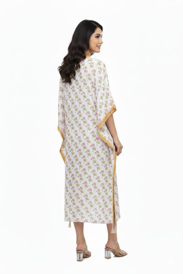 Hand Block Cotton Kaftan Dress