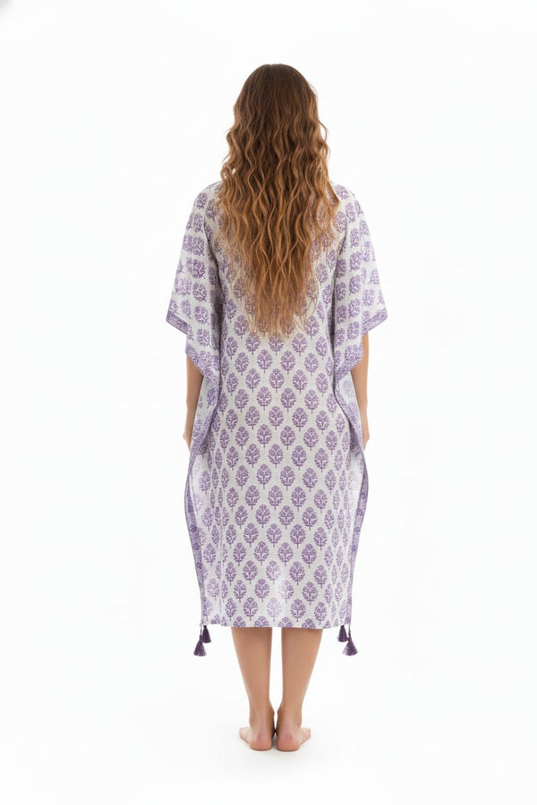 Hand Block Cotton Kaftan Dress