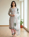 Hand Block Print Cotton Suit with Kota Doria Dupatta